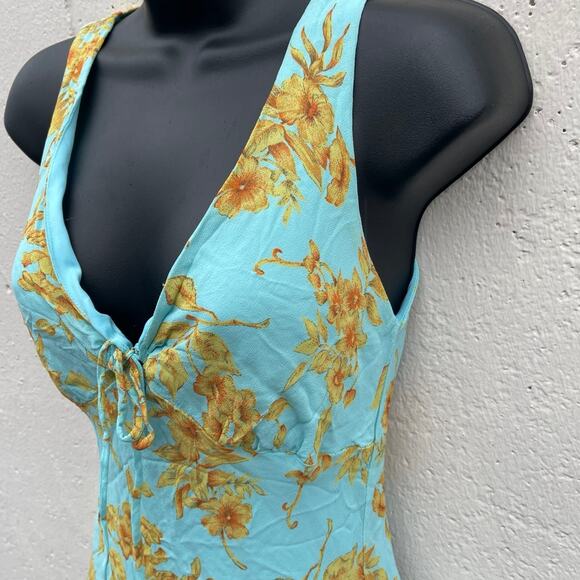 Vintage Y2K Ethereal Romantic Summer resort floral ruffle bottom blind date XS - Picture 2 of 11